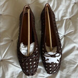 J. McLaughlin Dark Brown Woven Flats